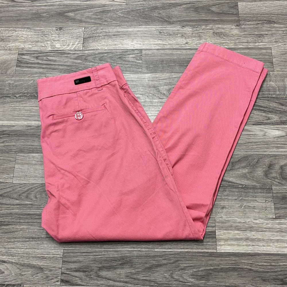 KUT FROM THE KLOTH Taylor Crop Trouser Mid Rise Pink Casual Pants Women's Size 6 - Picture 14 of 14